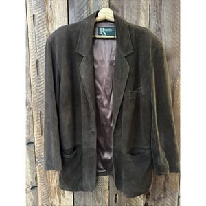 VTG Leather Blazer Men's M Made in USA‎ Academia Western 90s Rugged Urban Cowboy
